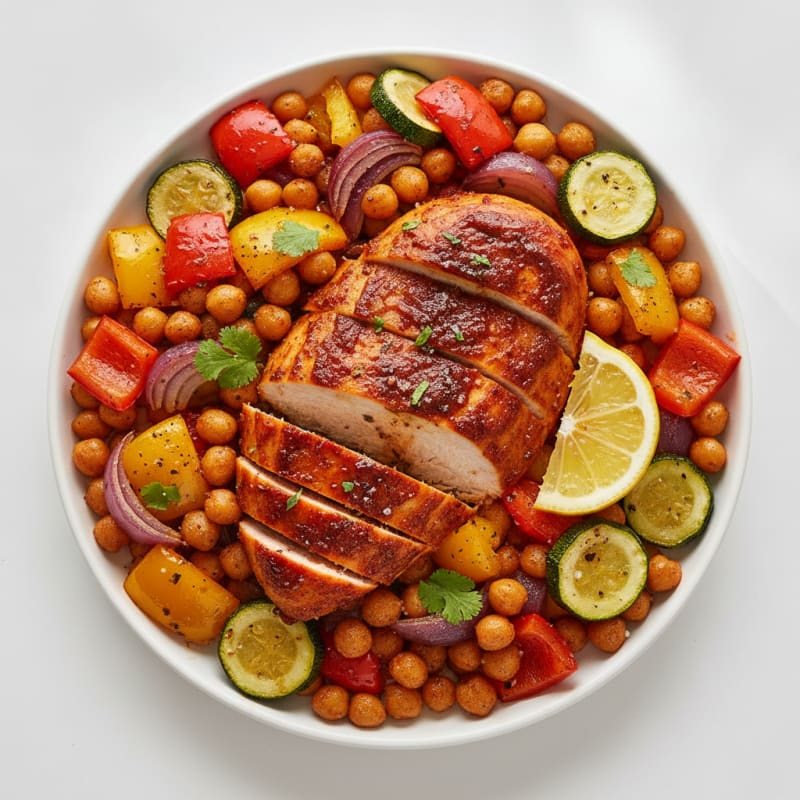 Spicy Harissa Chicken with Roasted Vegetables