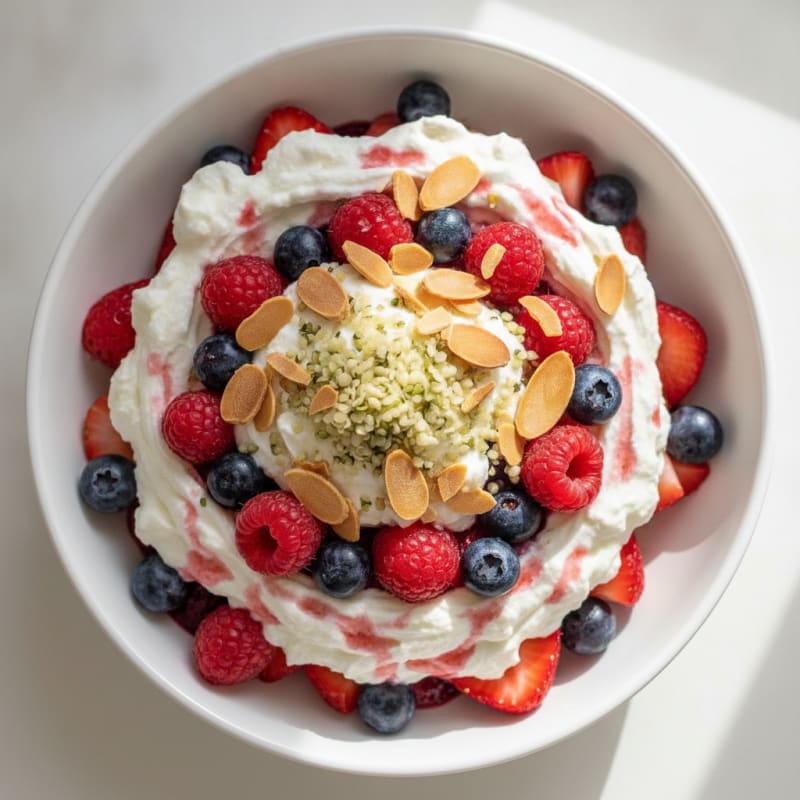 Greek Yogurt Protein Parfait with Mixed Berries