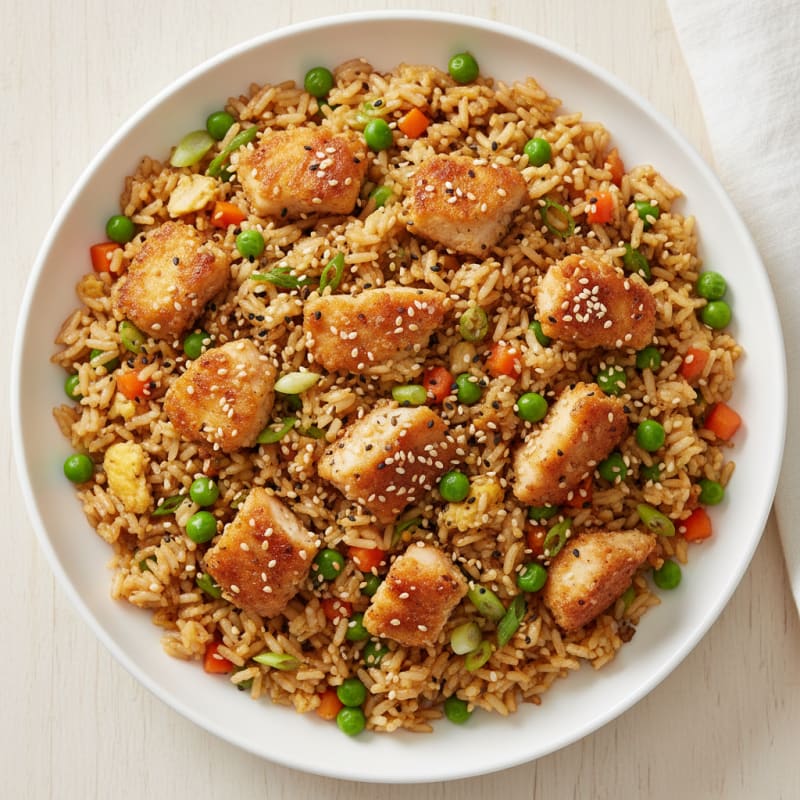 Crispy Sesame Chicken Fried Rice