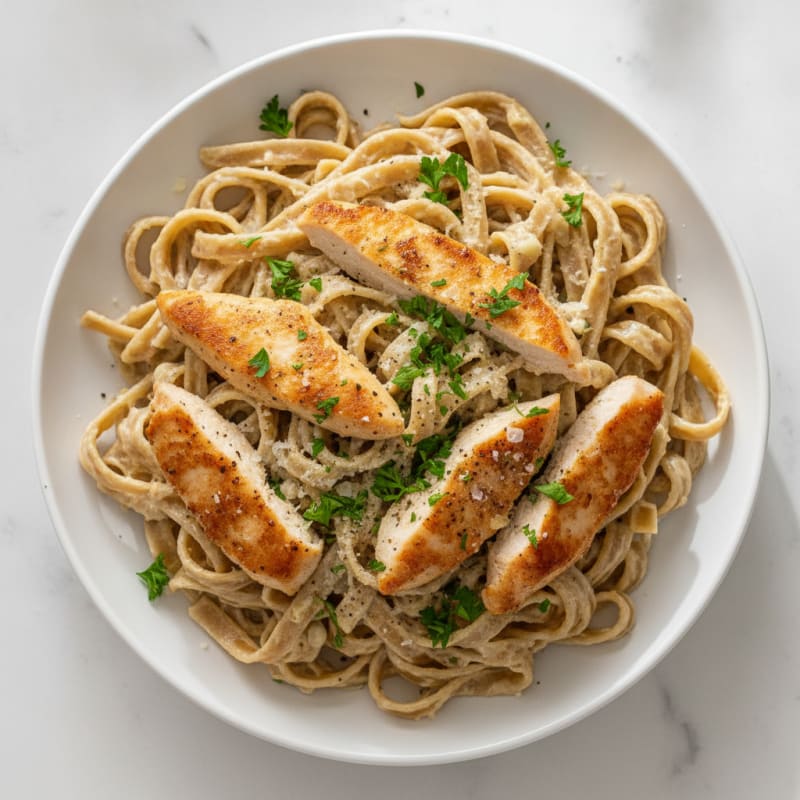 Creamy Garlic Parmesan Chicken Fettuccine