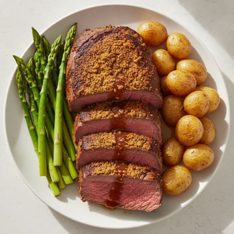 Garlic Herb Roasted Beef Tenderloin