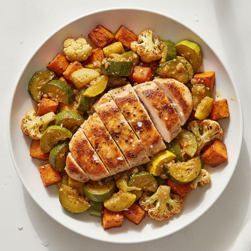 Oregano Chicken & Roasted Vegetable Bowl