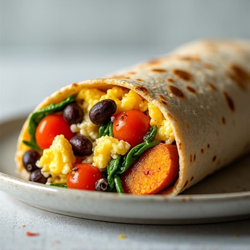 Protein-Packed Sweet Potato Black Bean Breakfast Burrito
