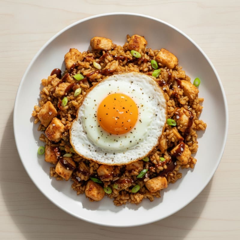 Kimchi Fried Rice with Fried Egg