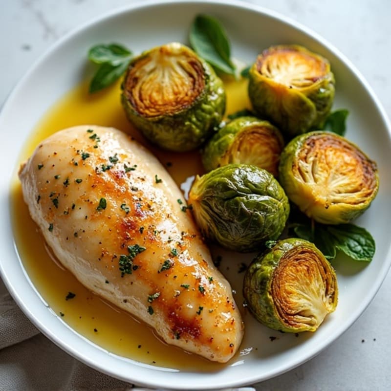 Sheet Pan Lemon Herb Chicken and Crispy Roasted Brussels Sprouts