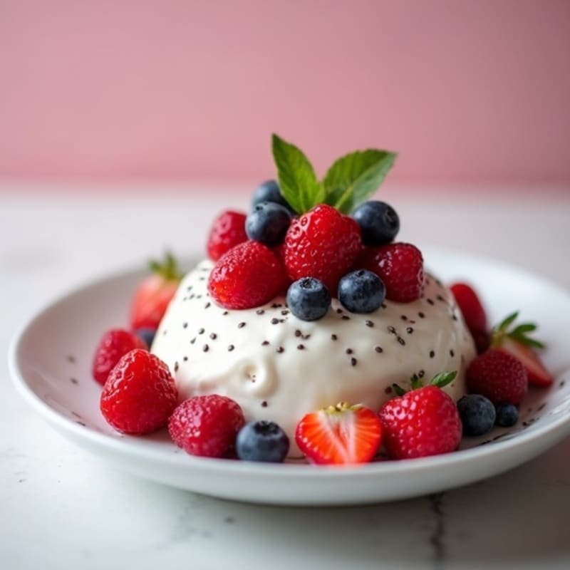 Silky Vanilla Protein Yogurt with Berries