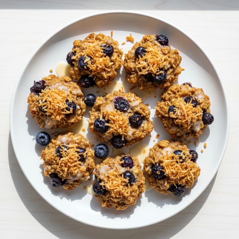 Chewy Berry Coconut Protein Bites