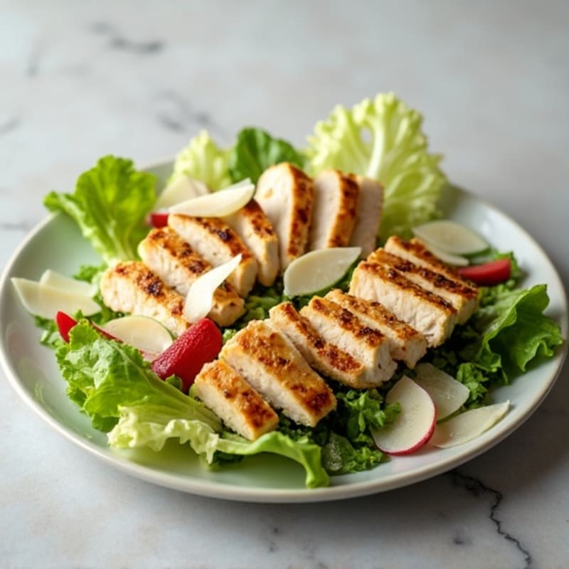 Grilled Chicken and Crisp Romaine Caesar Salad