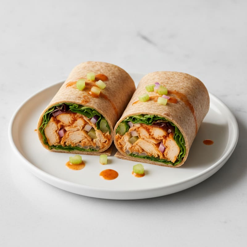 Buffalo Ranch Chicken Salad Wraps