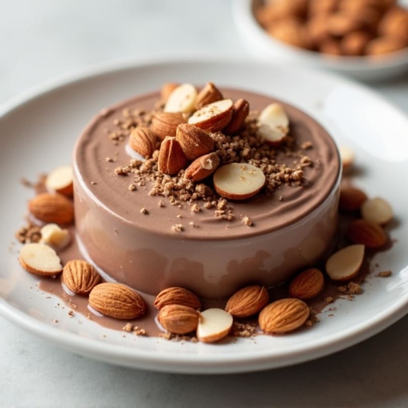 Silky Chocolate Protein Pudding with Greek Yogurt and Almonds