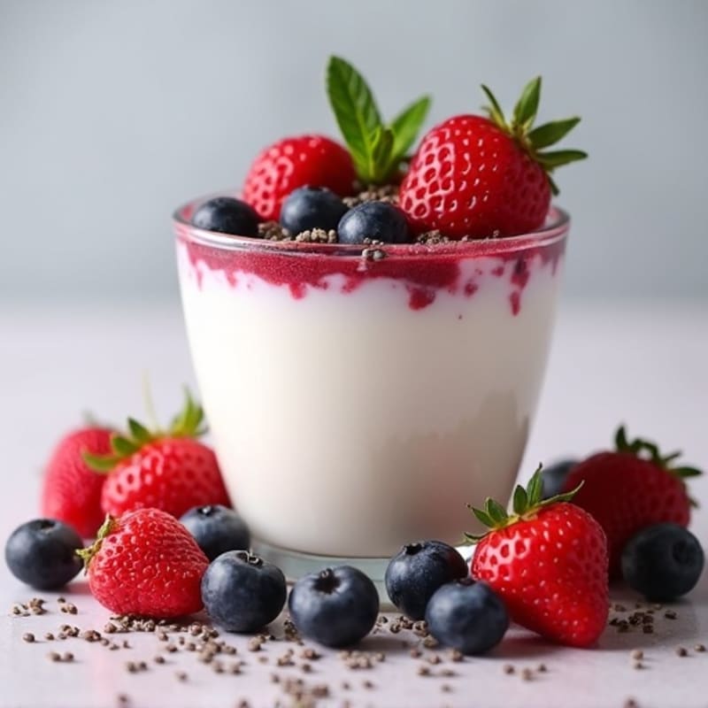 Greek Yogurt Protein Mousse with Mixed Berries