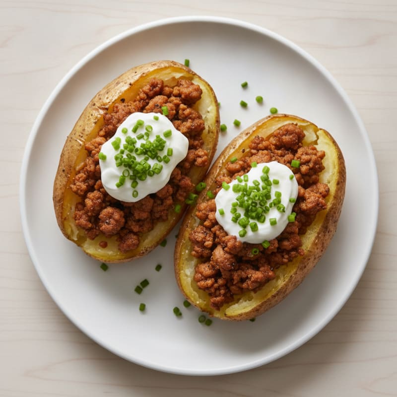 Loaded High-Protein Baked Potatoes with Chives