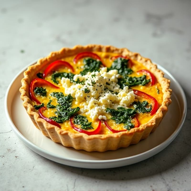 Protein-Packed Spinach and Feta Crustless Quiche