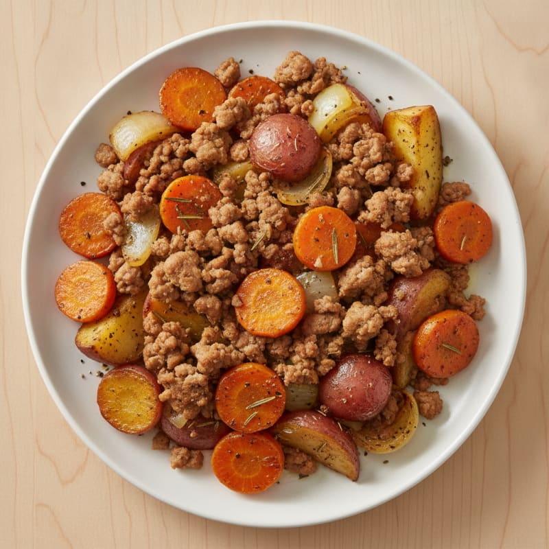 Ground Turkey and Roasted Root Vegetables