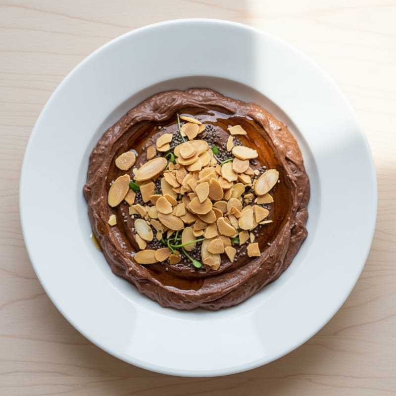 Silky Chocolate Protein Pudding with Toasted Almonds