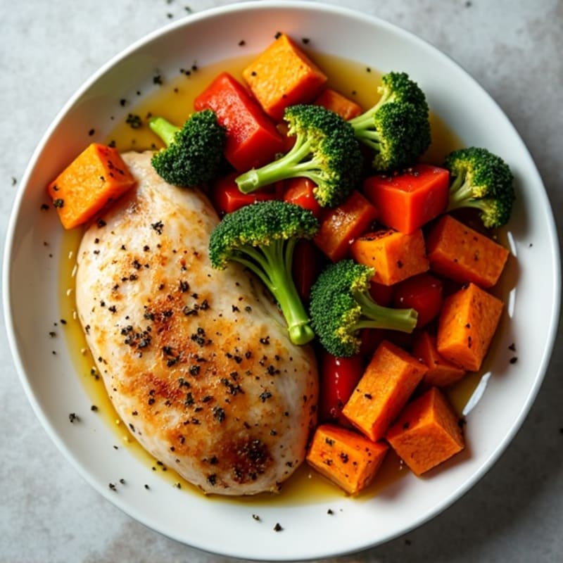 Sheet Pan Herb-Roasted Chicken with Sweet Potato Medley