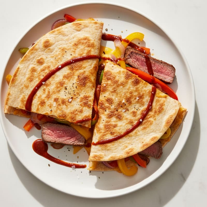 Pan-Seared Steak and Pepper Quesadillas