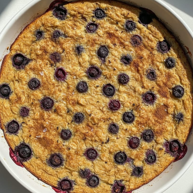 Baked Eggs and Berry Oatmeal
