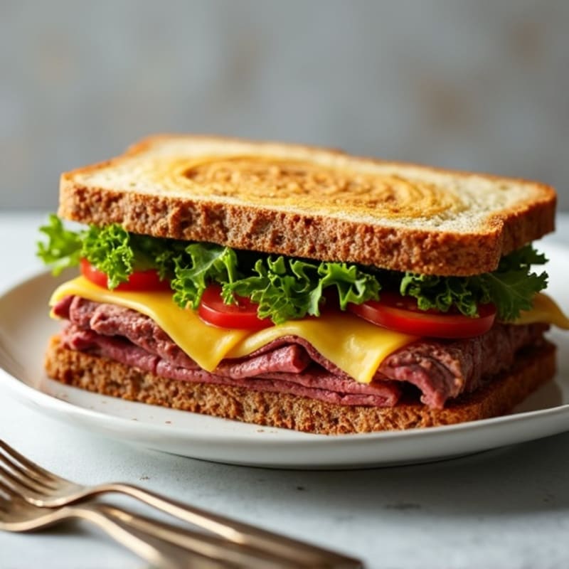 Herb-Crusted Roast Beef and Sharp Cheddar Sandwich