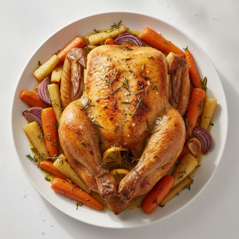 Herb-Roasted Whole Chicken with Root Vegetables
