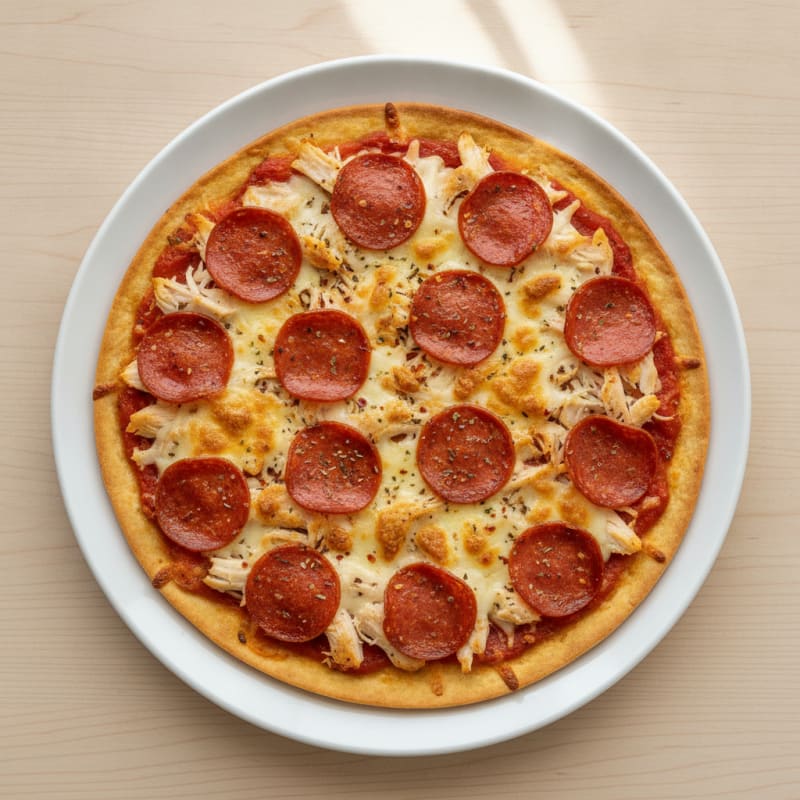 Air Fryer High-Protein Pepperoni Pizza