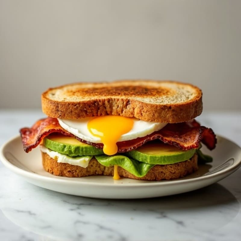 Crispy Turkey Bacon and Creamy Avocado Whole Grain Sandwich