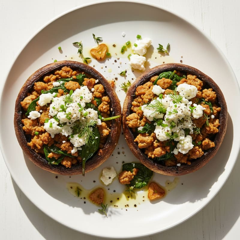Goat Cheese and Herb Stuffed Portobello