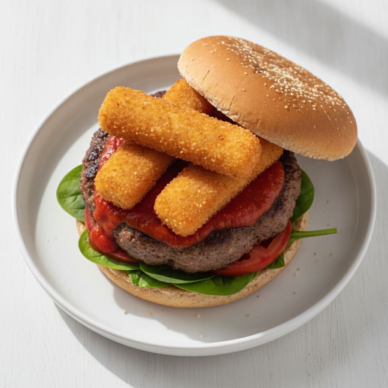 Mozzarella Stick Beef Burger