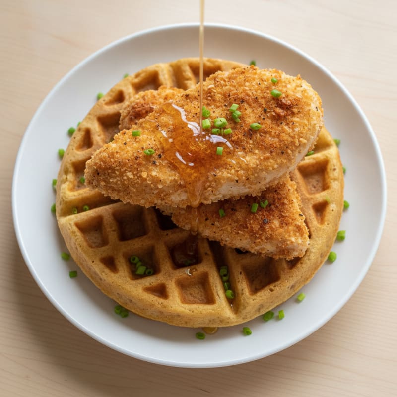 Golden Chicken and Waffles