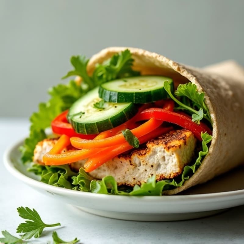 Fresh Crunchy Herb Veggie Wrap