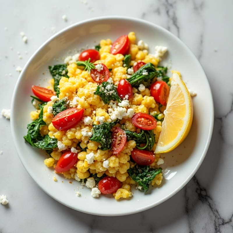 Egg White Veggie Scramble with Feta