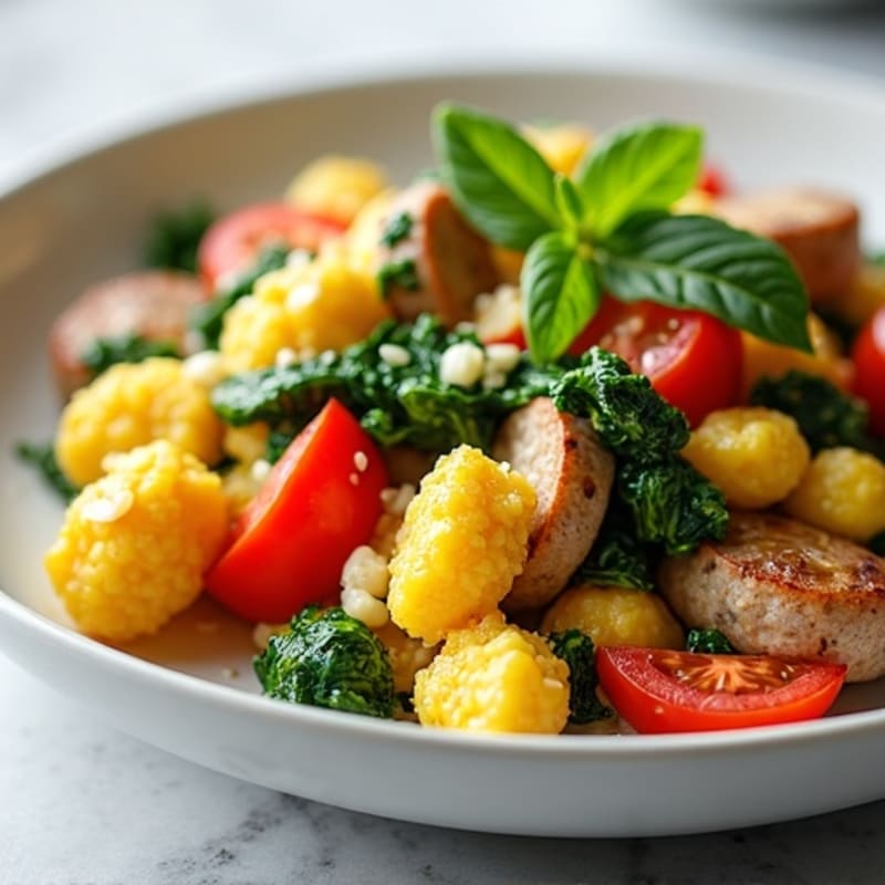 Fluffy Herb and Veggie Scramble