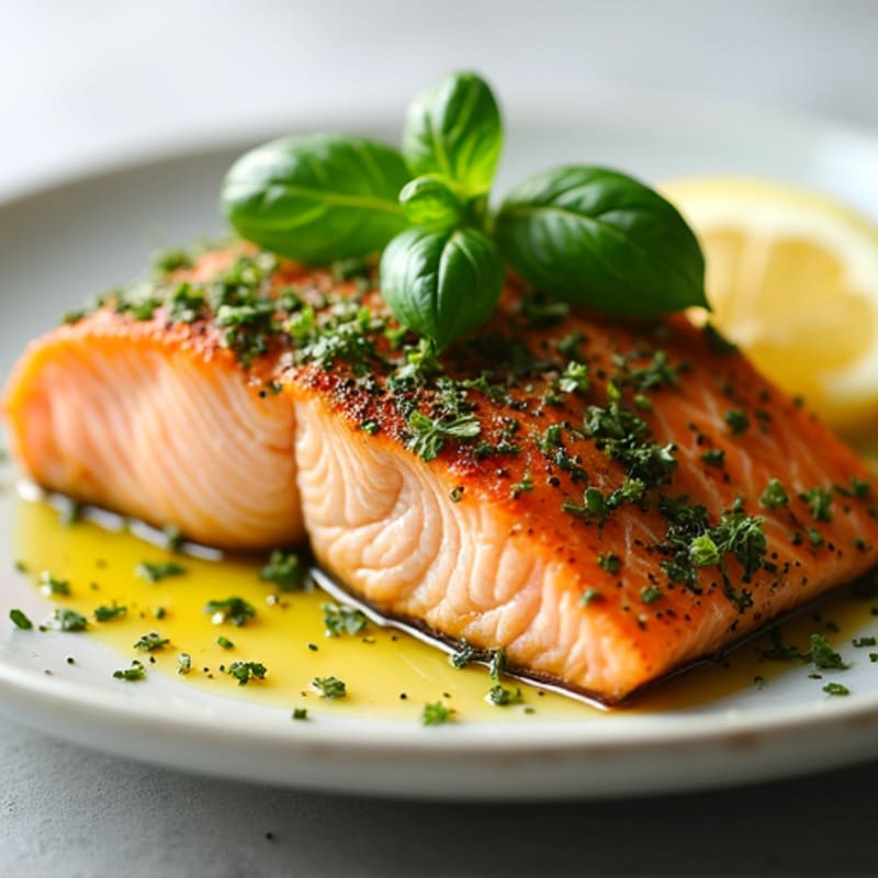 Fresh Herb-Crusted Salmon with Lemon