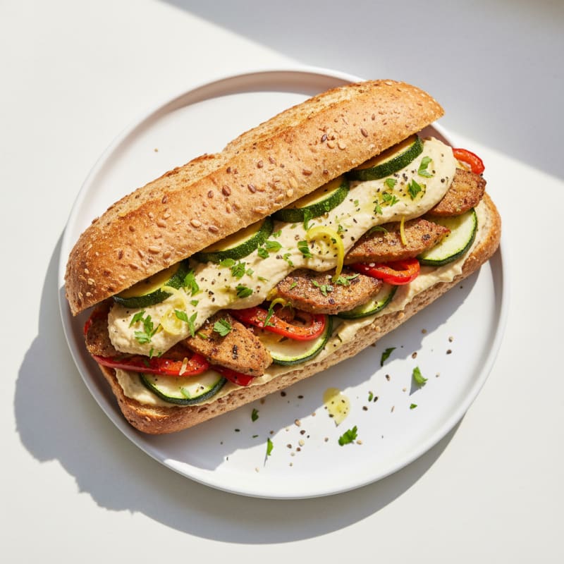 Zesty Roasted Vegetable and Hummus Sub