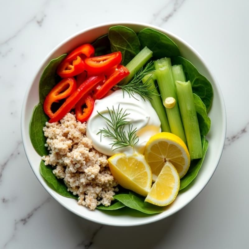 Lemon-Dill Flaked Tuna Salad Bowl