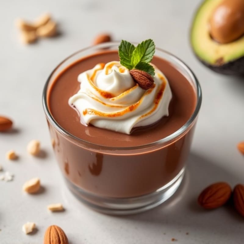 Silky Protein Chocolate Pudding with Peanut Butter Swirl
