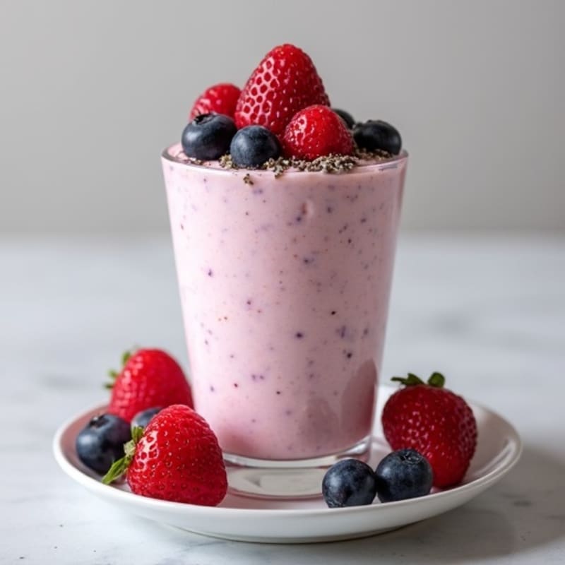 Greek Yogurt Protein Mousse with Mixed Berries