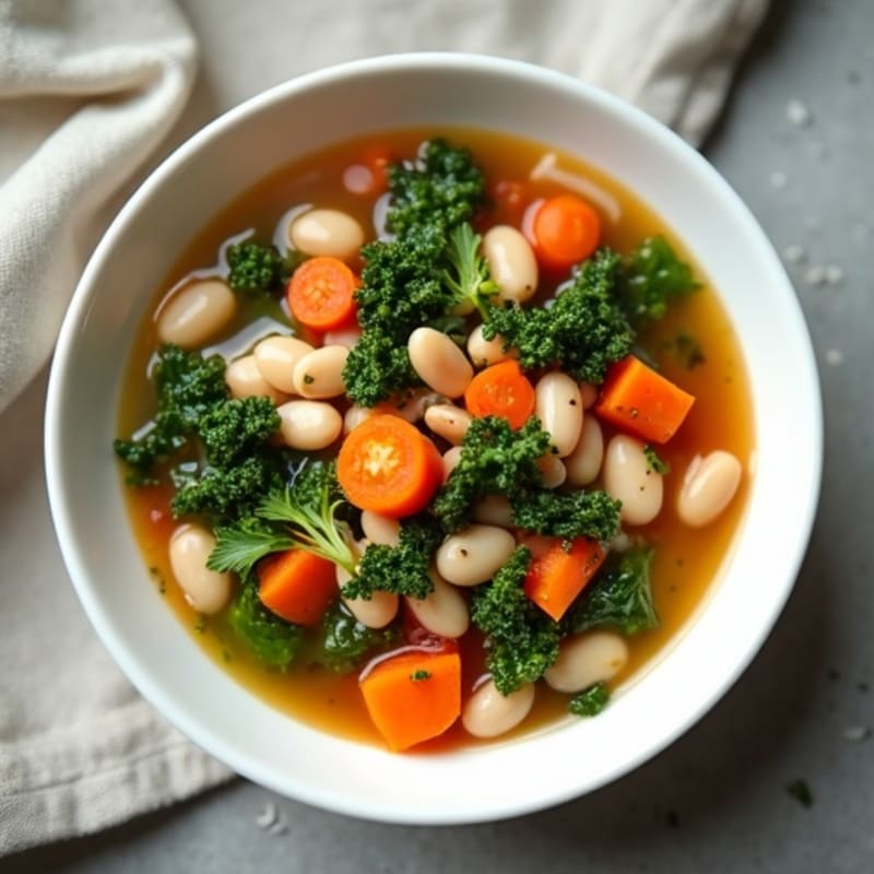 Hearty White Bean and Kale Soup with Italian Herbs