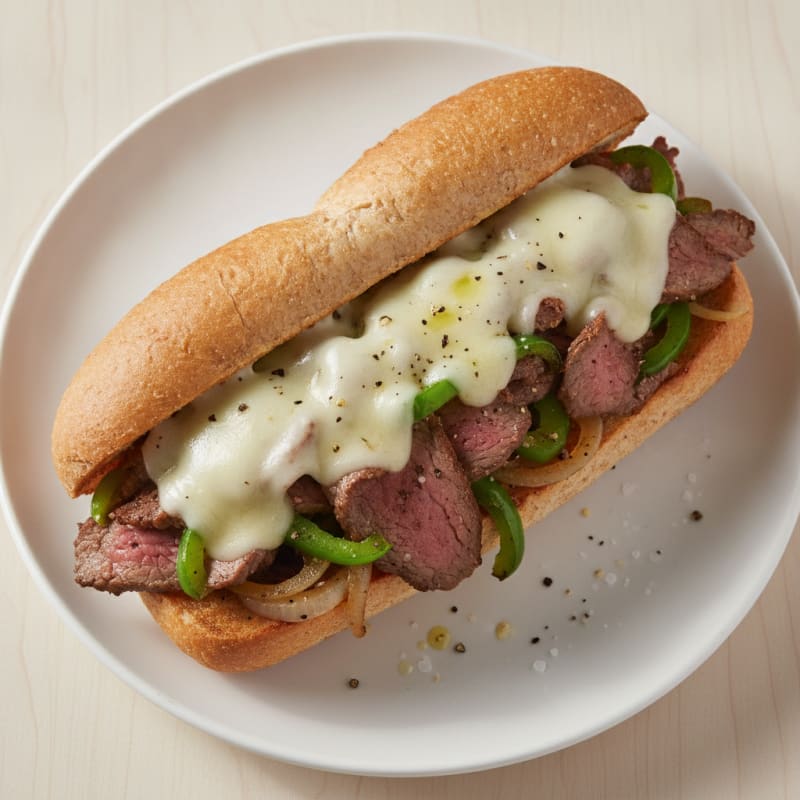 Classic Philly Cheesesteak Sandwich