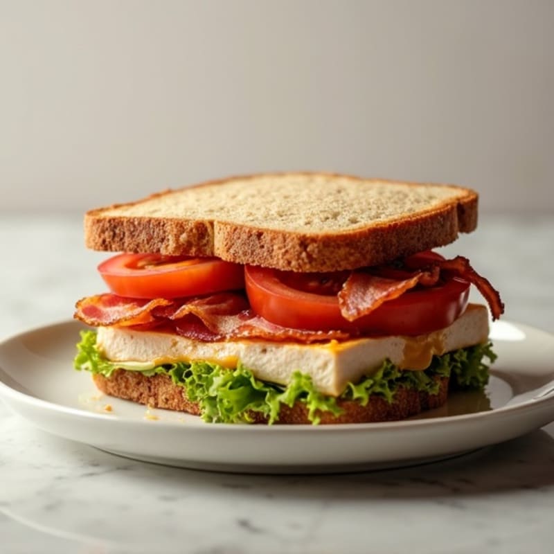 Fresh Turkey Club Sandwich with Crispy Bacon