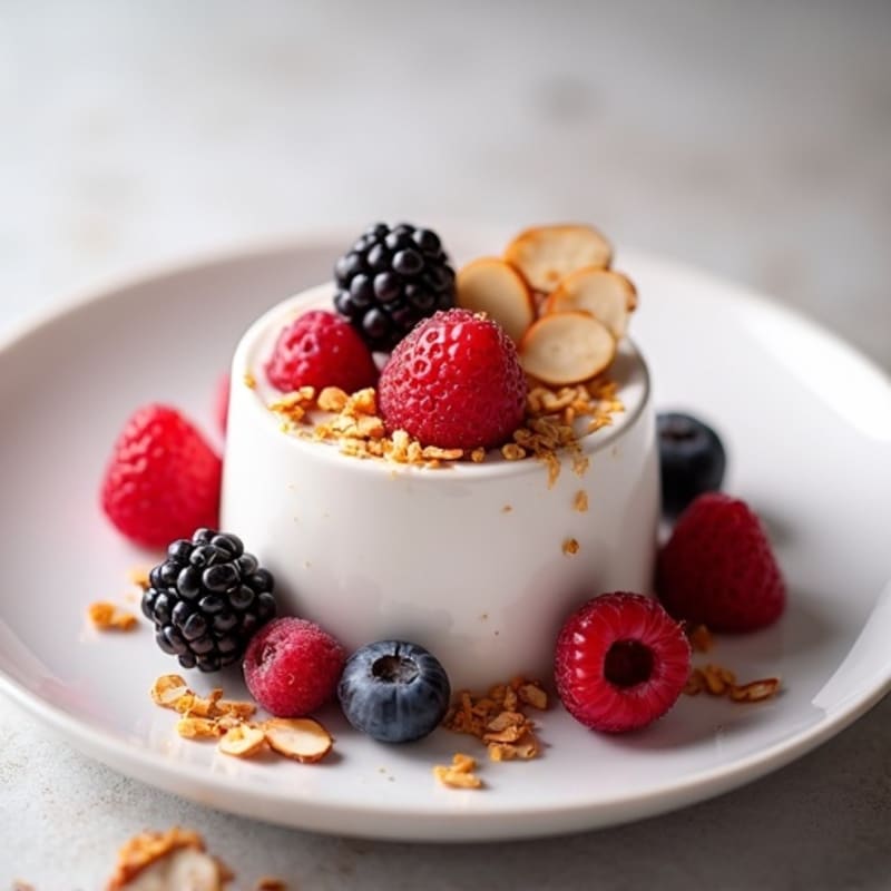Greek Yogurt Protein Mousse with Mixed Berries