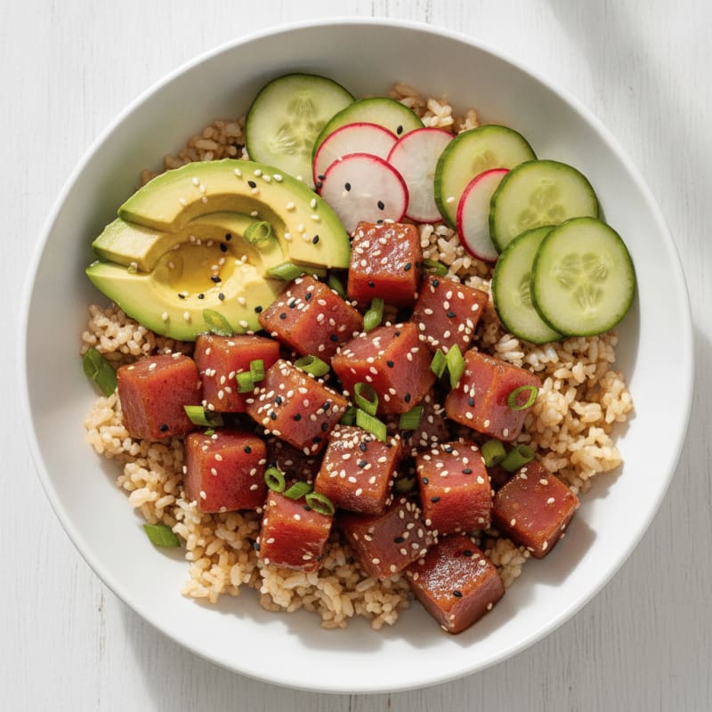 Ahi Tuna Hawaiian Poke Bowl