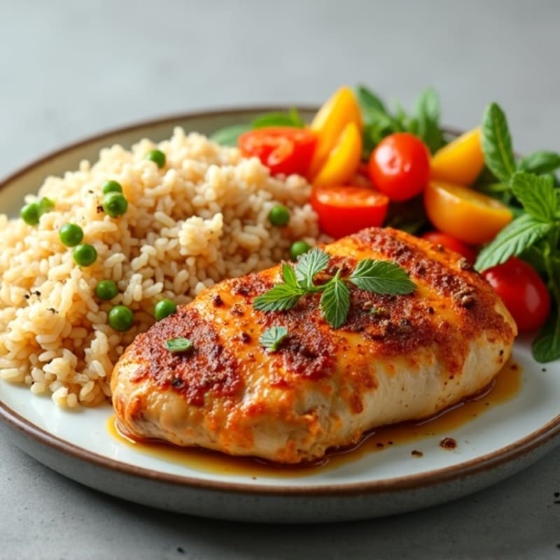 Healthy Spiced Chicken and Rice with Vegetables