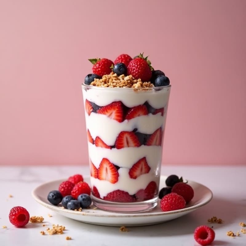 Greek Yogurt Protein Parfait with Mixed Berries