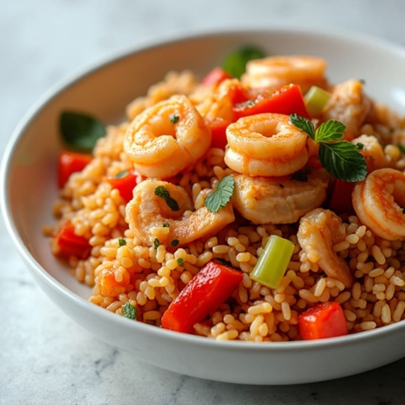 Healthy Chicken and Shrimp Jambalaya
