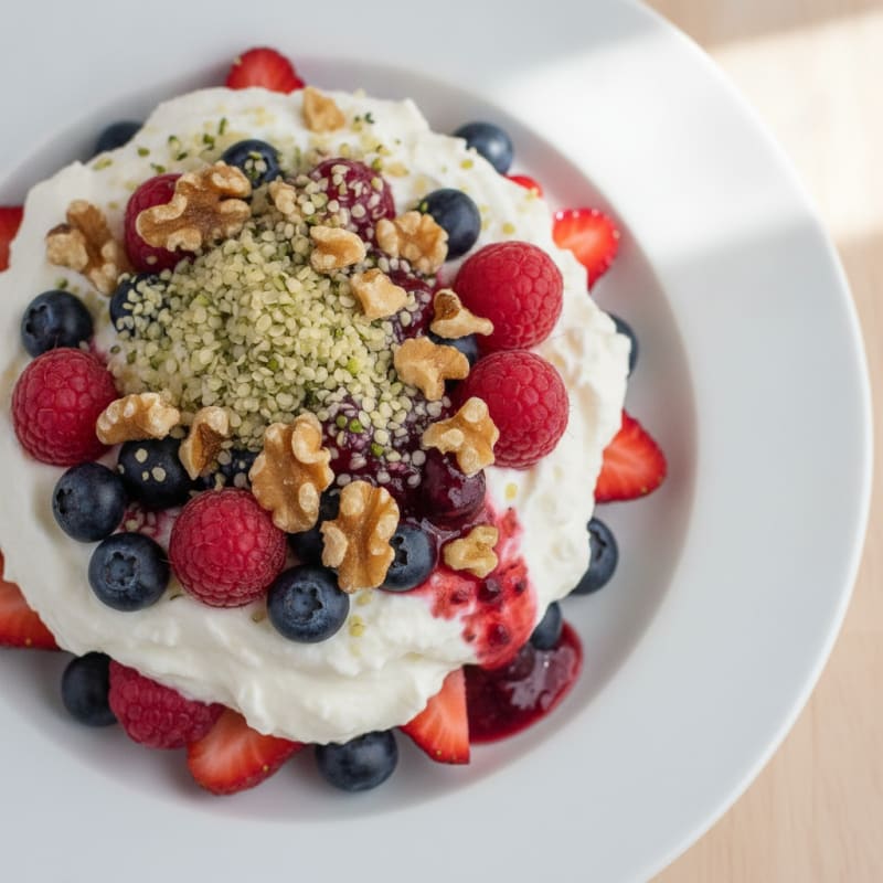 Greek Yogurt Protein Parfait with Mixed Berries