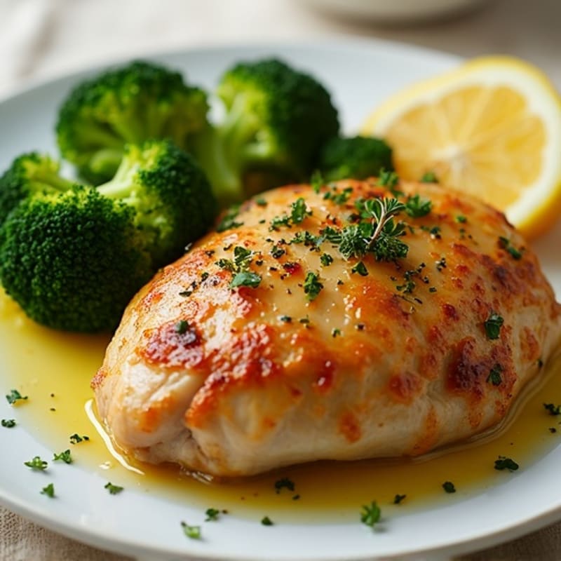 Lemon-Herb Roasted Chicken Thighs with Tender Broccoli