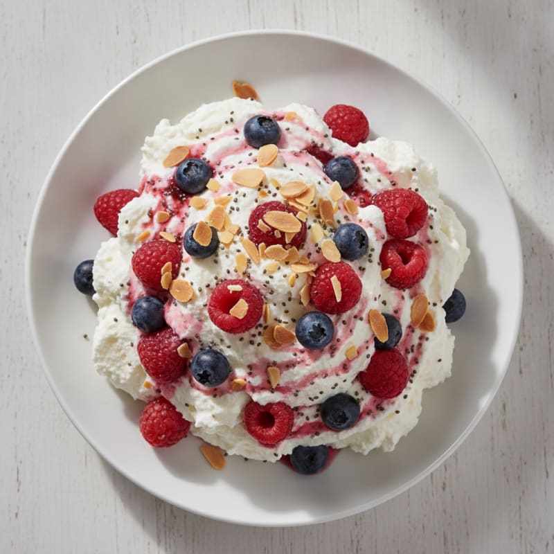 Greek Yogurt Protein Mousse with Mixed Berries