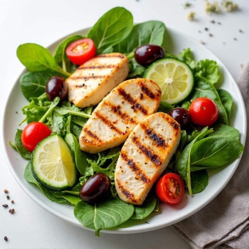 Lemon-Olive Chicken Salad with Fresh Greens