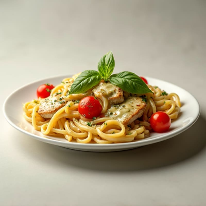 Creamy Pesto Chicken Pasta with Fresh Herbs